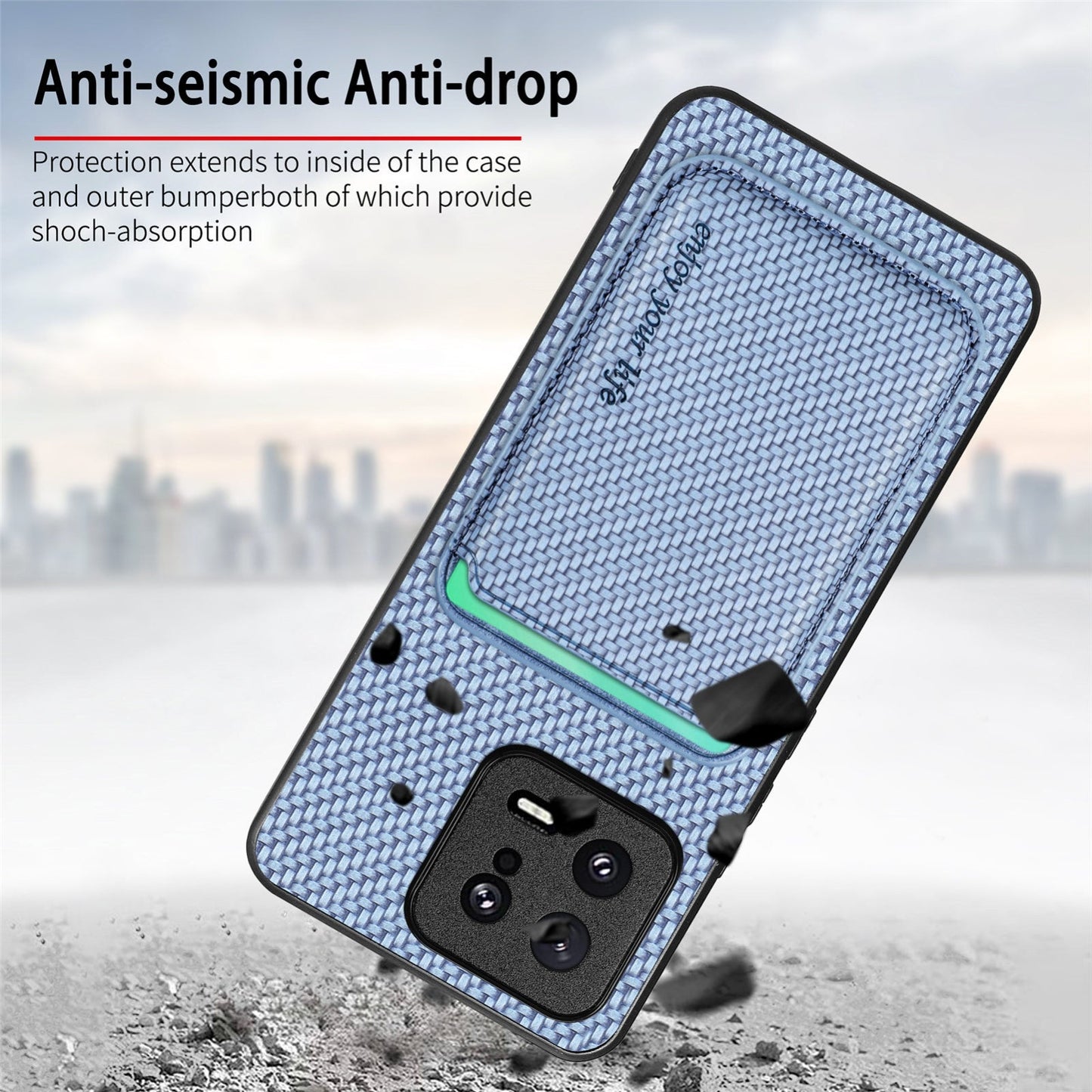 For Xiaomi 15 Pro Carbon Fiber Leather Card Magnetic Phone Case(Black)