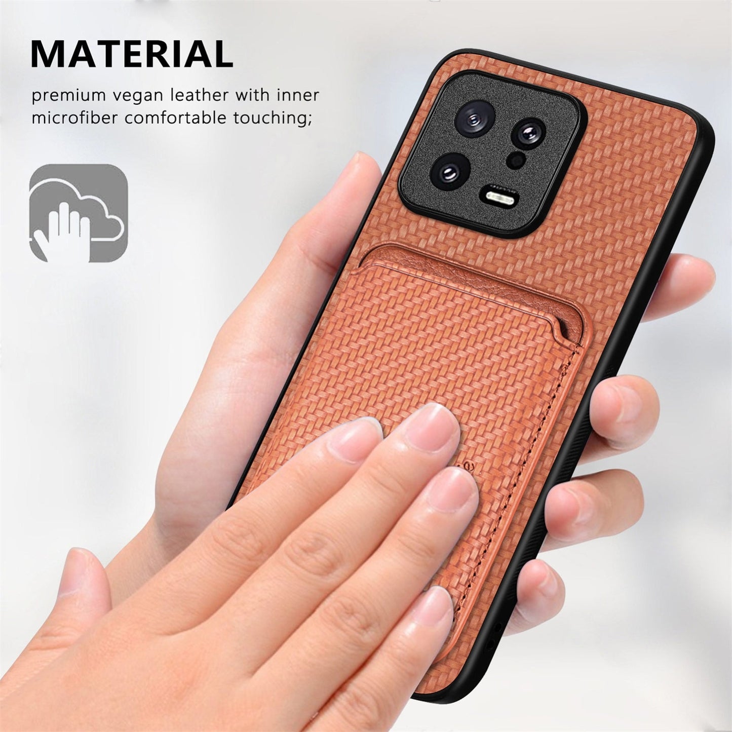 For Xiaomi 15 Pro Carbon Fiber Leather Card Magnetic Phone Case(Black)