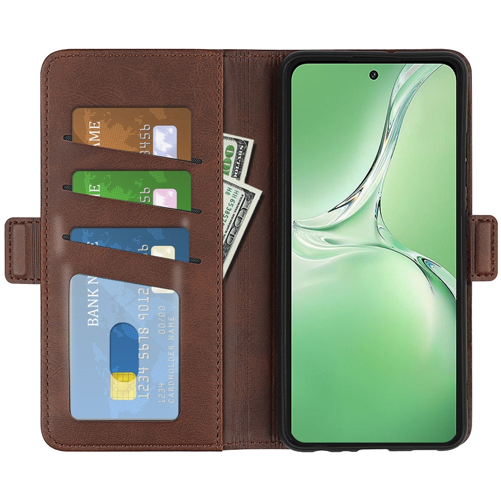 For OPPO K12 Dual-side Magnetic Buckle Horizontal Flip Leather Phone Case(Brown)