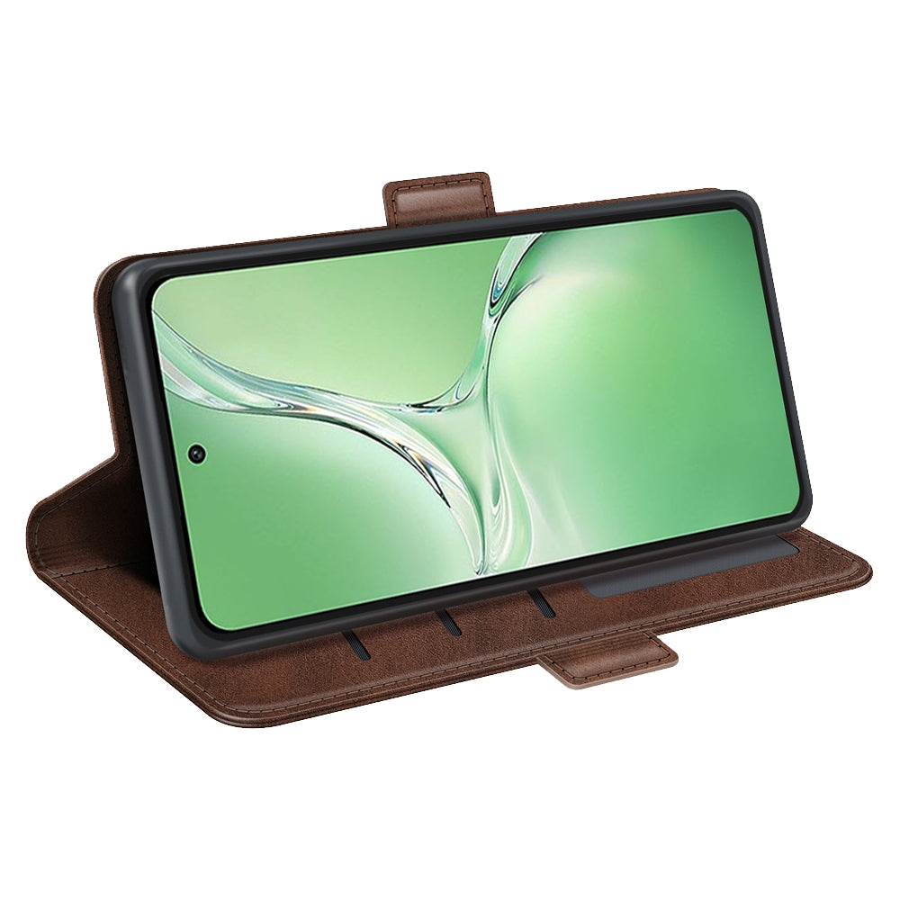 For OPPO K12 Dual-side Magnetic Buckle Horizontal Flip Leather Phone Case(Brown)