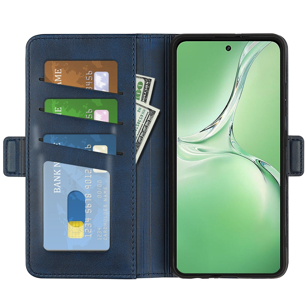For OPPO K12 Dual-side Magnetic Buckle Horizontal Flip Leather Phone Case(Dark Blue)