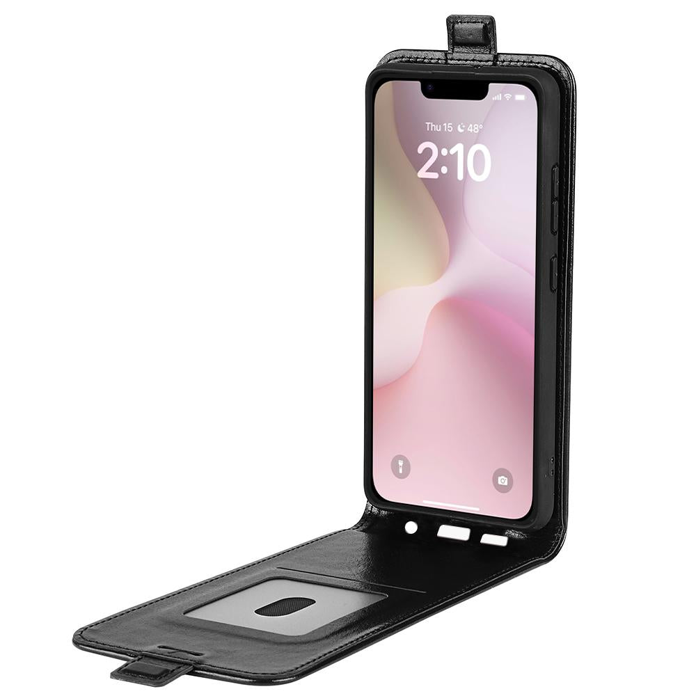 For iPhone 16e R64 Texture Single Vertical Flip Leather Phone Case(Black)