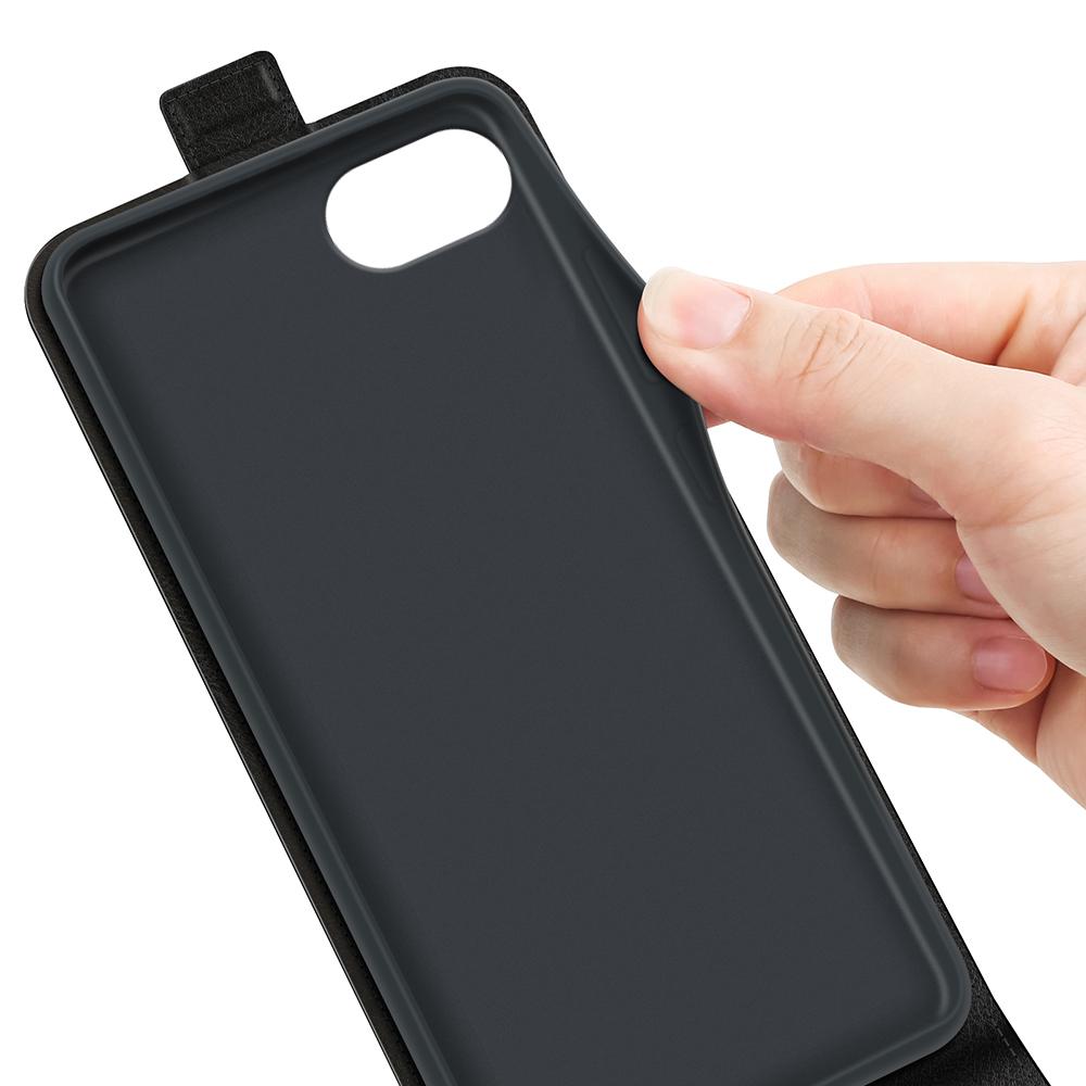 For iPhone 16e R64 Texture Single Vertical Flip Leather Phone Case(Black)