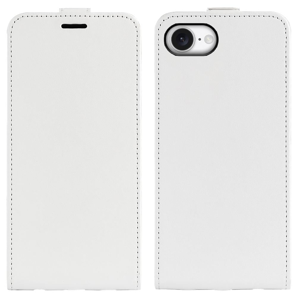 For iPhone 16e R64 Texture Single Vertical Flip Leather Phone Case(White)