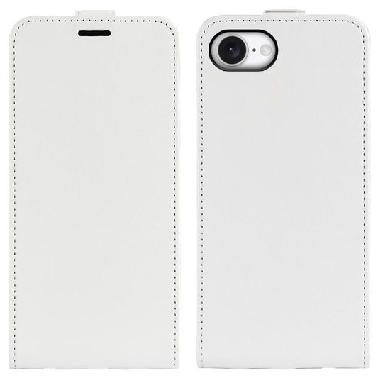 For iPhone 16e R64 Texture Single Vertical Flip Leather Phone Case(White)
