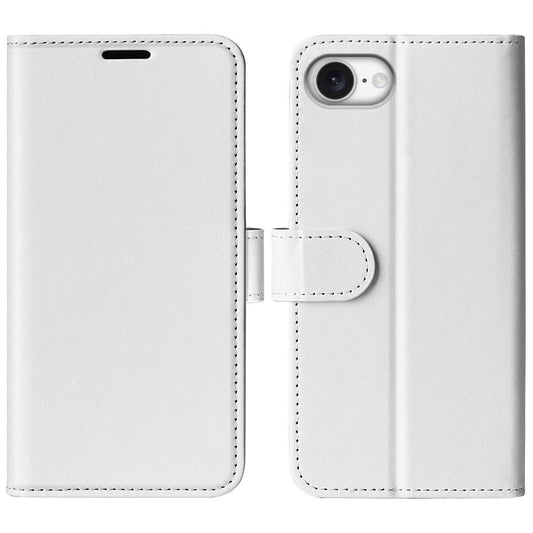 For iPhone 16e R64 Texture Horizontal Flip Leather Phone Case(White)
