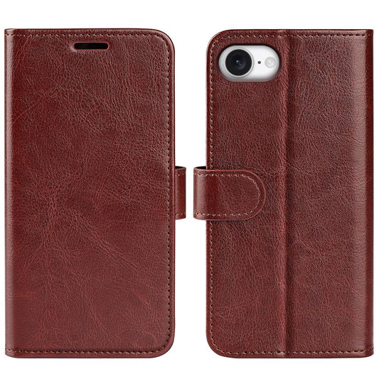 For iPhone 16e R64 Texture Horizontal Flip Leather Phone Case(Brown)