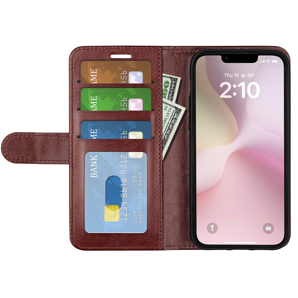 For iPhone 16e R64 Texture Horizontal Flip Leather Phone Case(Brown)