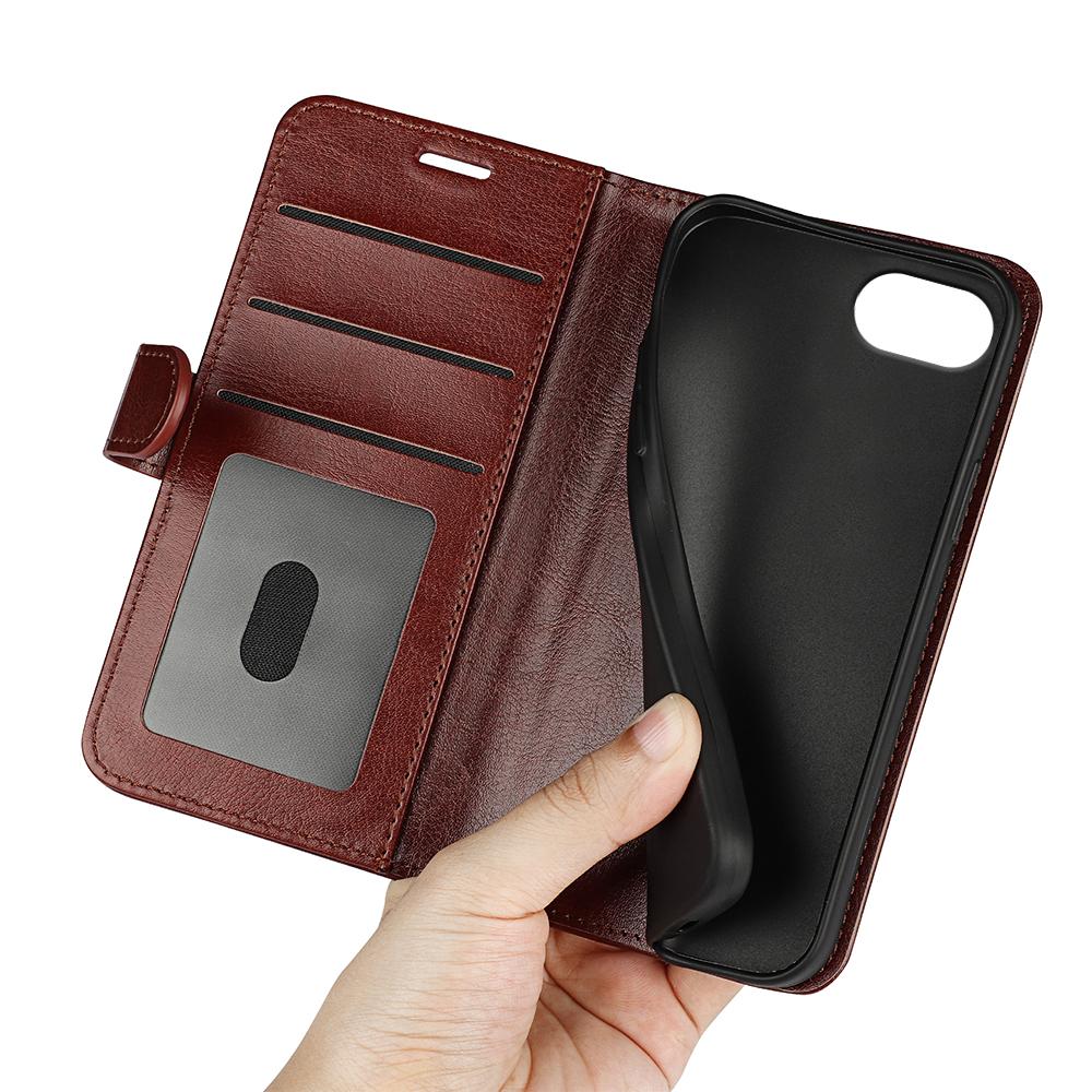 For iPhone 16e R64 Texture Horizontal Flip Leather Phone Case(Brown)