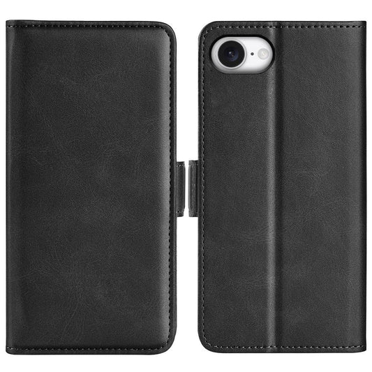 For iPhone 16e Dual-side Magnetic Buckle Horizontal Flip Leather Phone Case(Black)