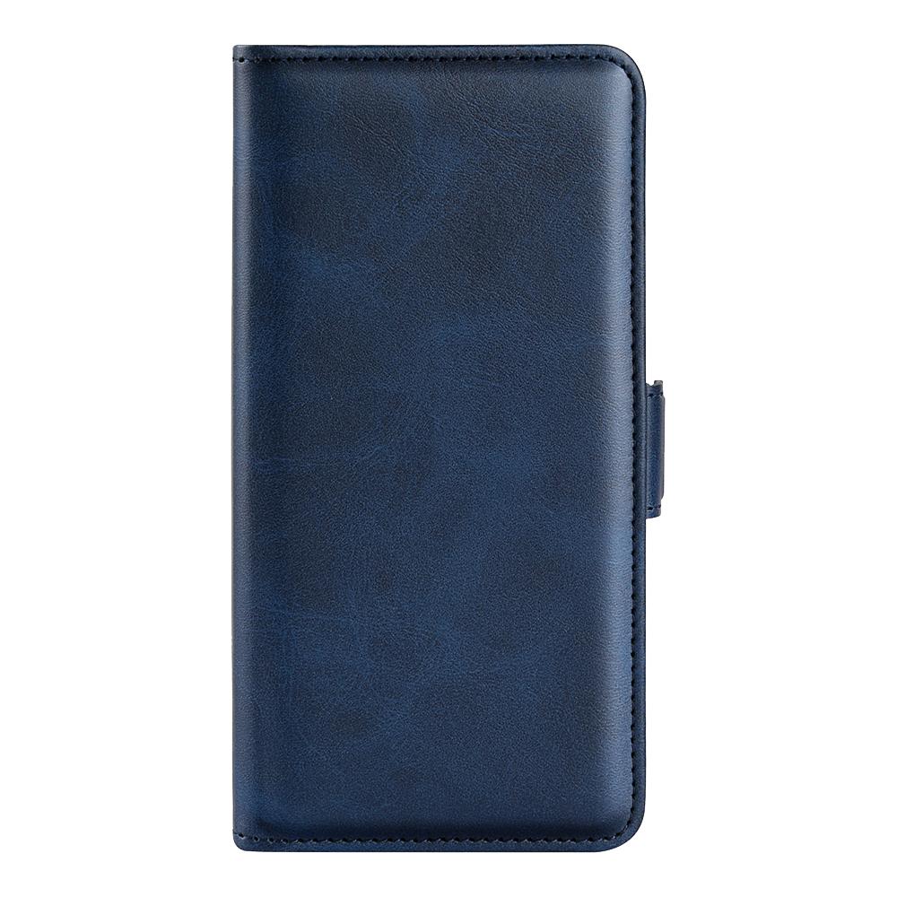 For iPhone 16e Dual-side Magnetic Buckle Horizontal Flip Leather Phone Case(Dark Blue)