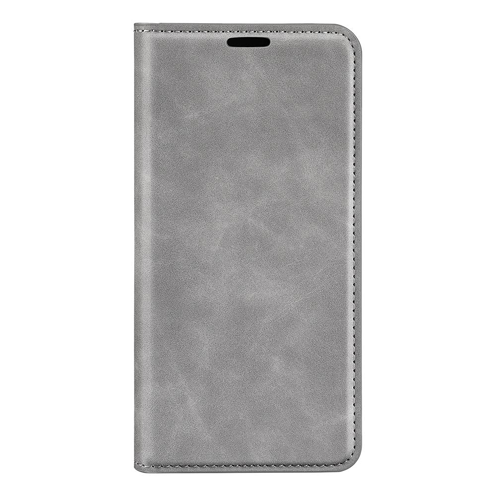 For iPhone 16e Retro-skin  Magnetic Suction Leather Phone Case(Grey)