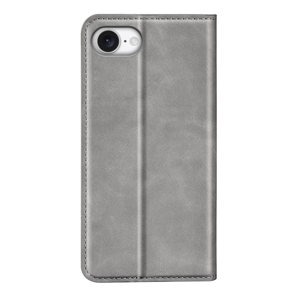 For iPhone 16e Retro-skin  Magnetic Suction Leather Phone Case(Grey)