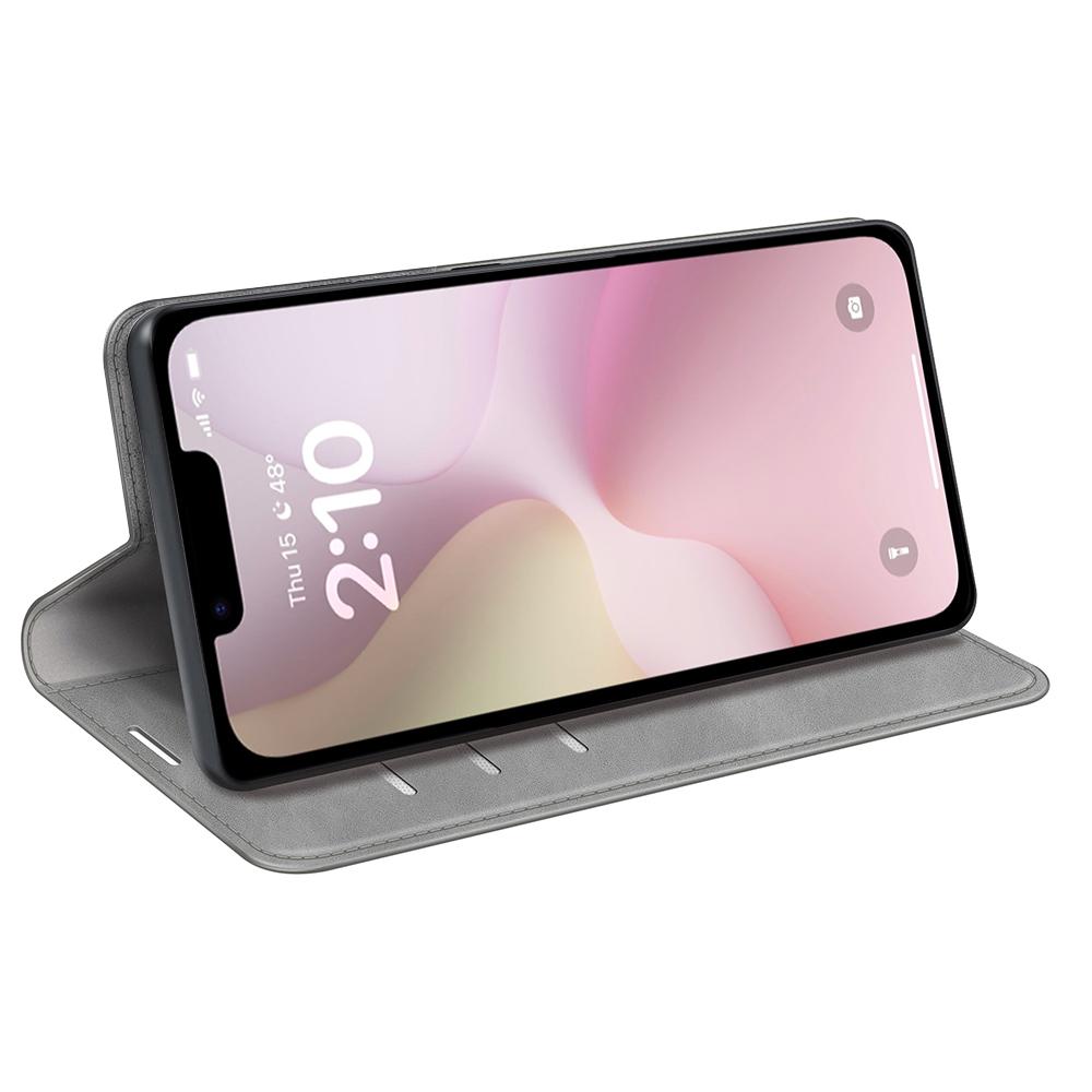 For iPhone 16e Retro-skin  Magnetic Suction Leather Phone Case(Grey)