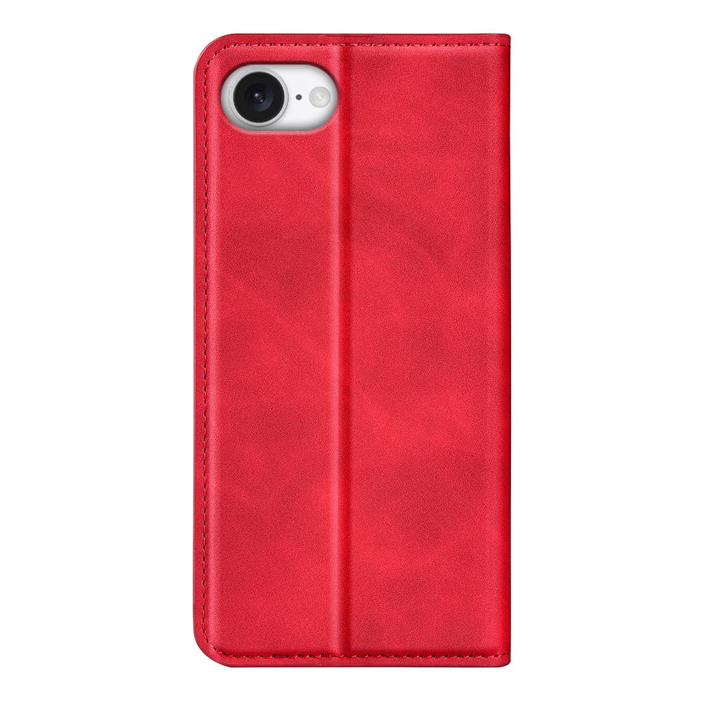 For iPhone 16e Retro-skin  Magnetic Suction Leather Phone Case(Red)