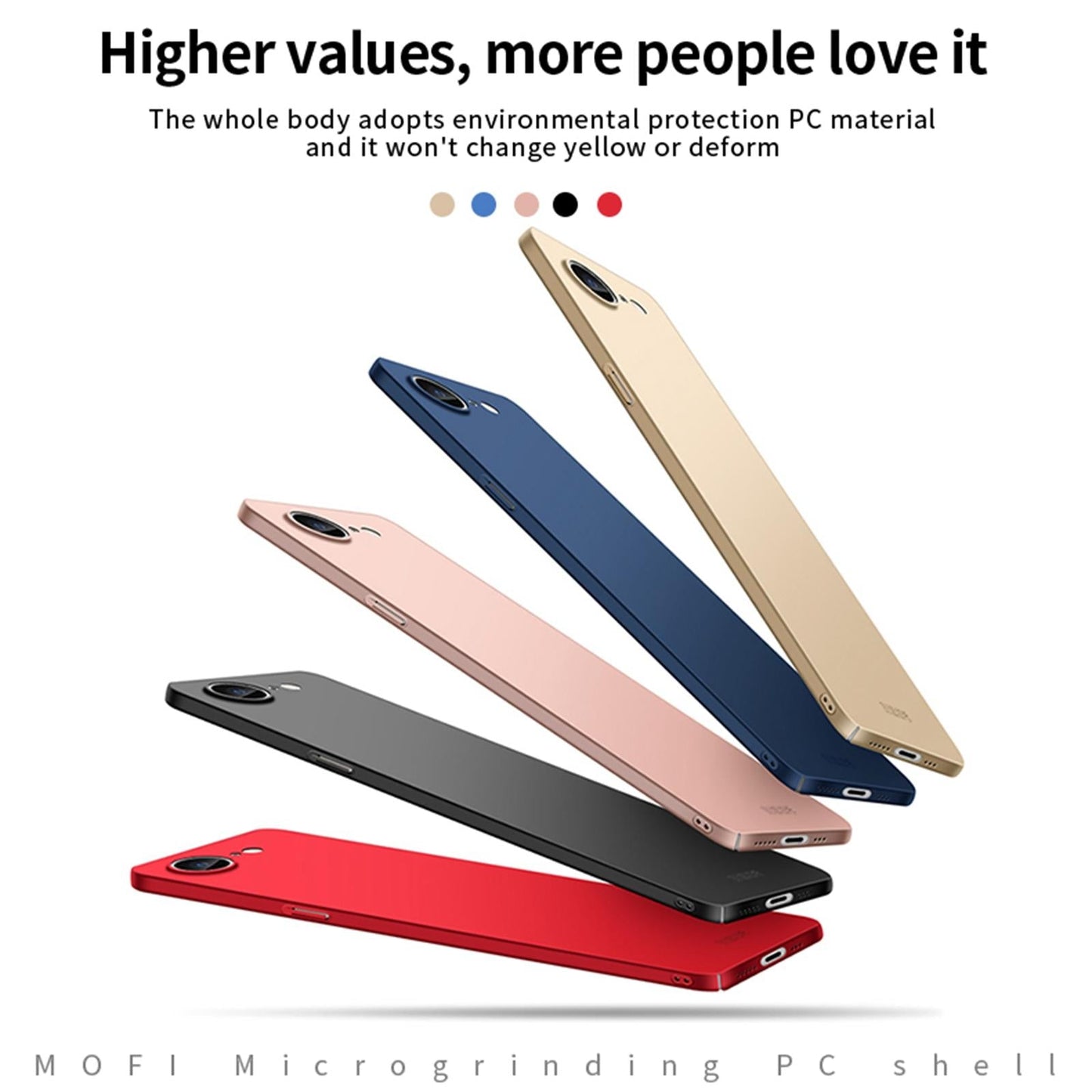 For iPhone 16e MOFI Frosted PC Ultra-thin Hard Phone Case(Rose Gold)