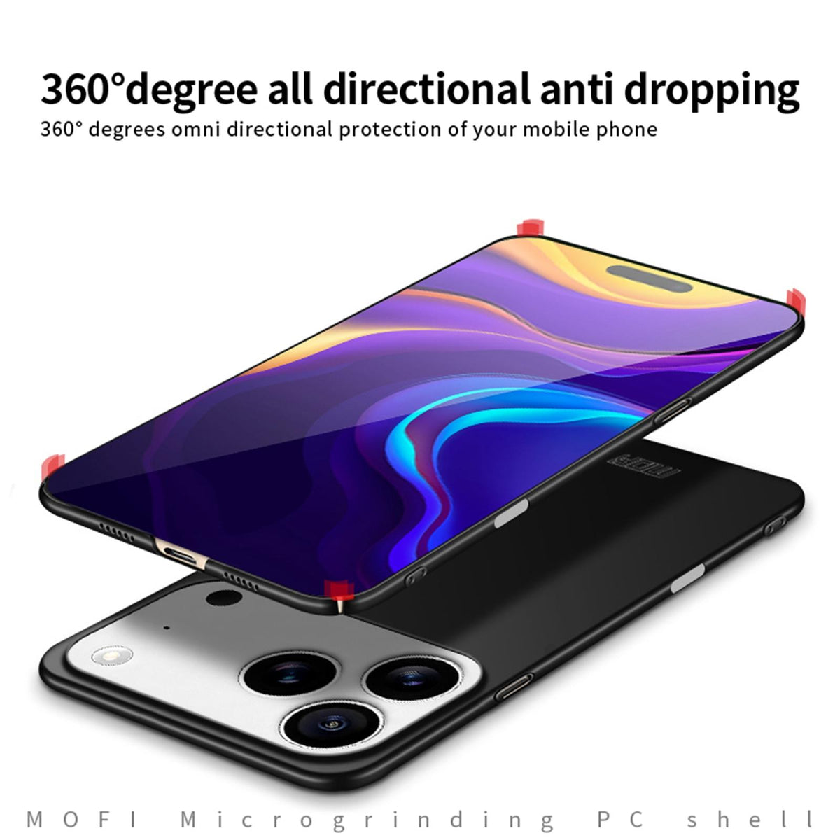 Compatible with iPhone 18 Pro Max MOFI Frosted PC Ultra-thin Hard Phone Case - Black
