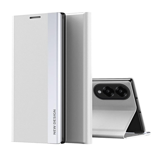 For Samsung Galaxy S25 Edge 5G Side Electroplated Adsorption Leather Phone Case(White)