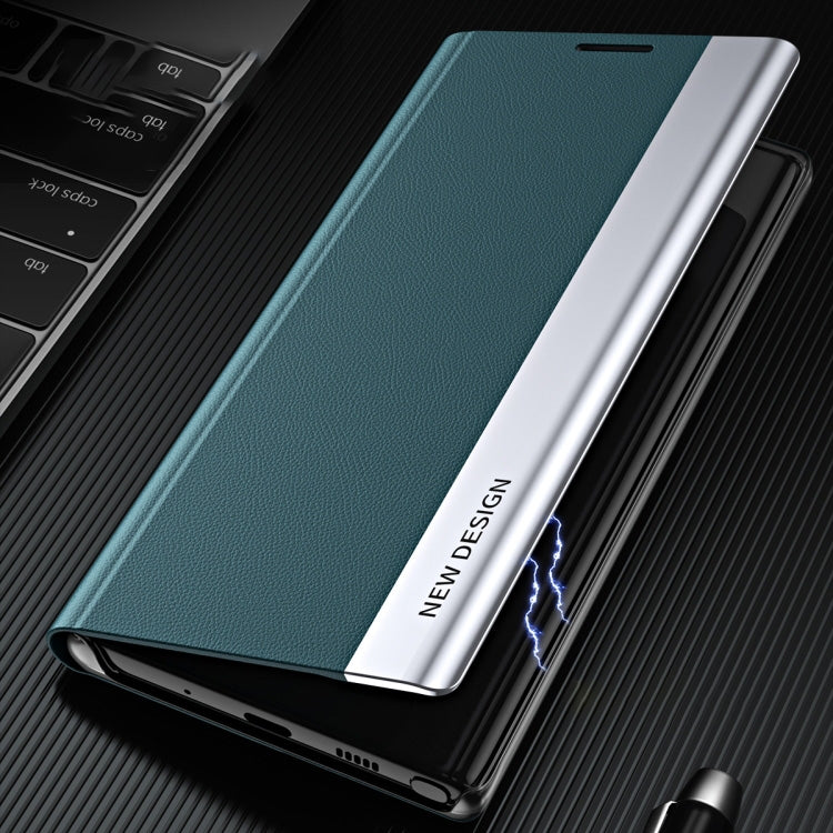 For Samsung Galaxy S25 Edge 5G Side Electroplated Adsorption Leather Phone Case(Graphite Black)
