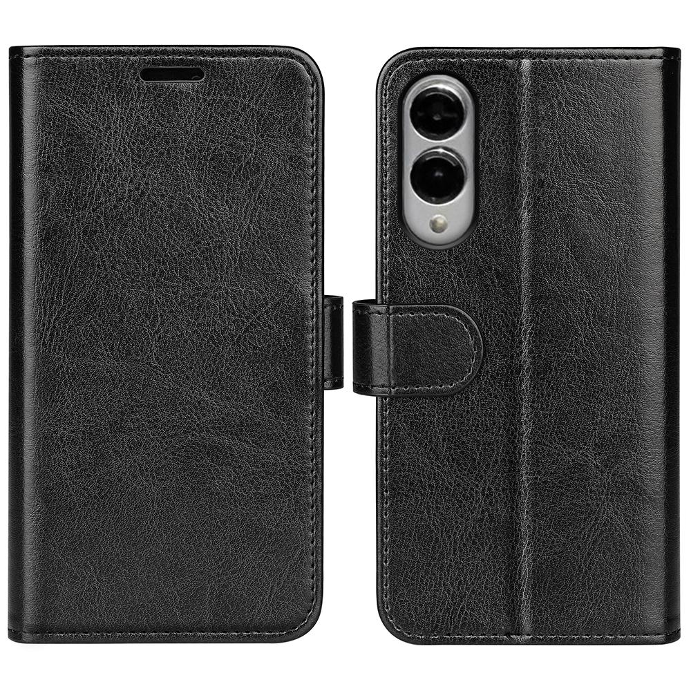 For Samsung Galaxy S25 Edge 5G R64 Texture Horizontal Flip Leather Phone Case(Black)