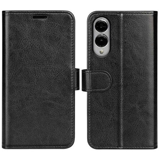 For Samsung Galaxy S25 Edge 5G R64 Texture Horizontal Flip Leather Phone Case(Black)