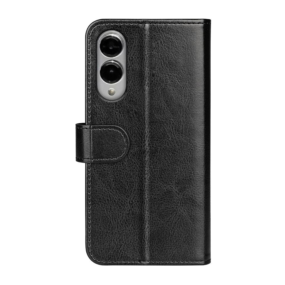 For Samsung Galaxy S25 Edge 5G R64 Texture Horizontal Flip Leather Phone Case(Black)