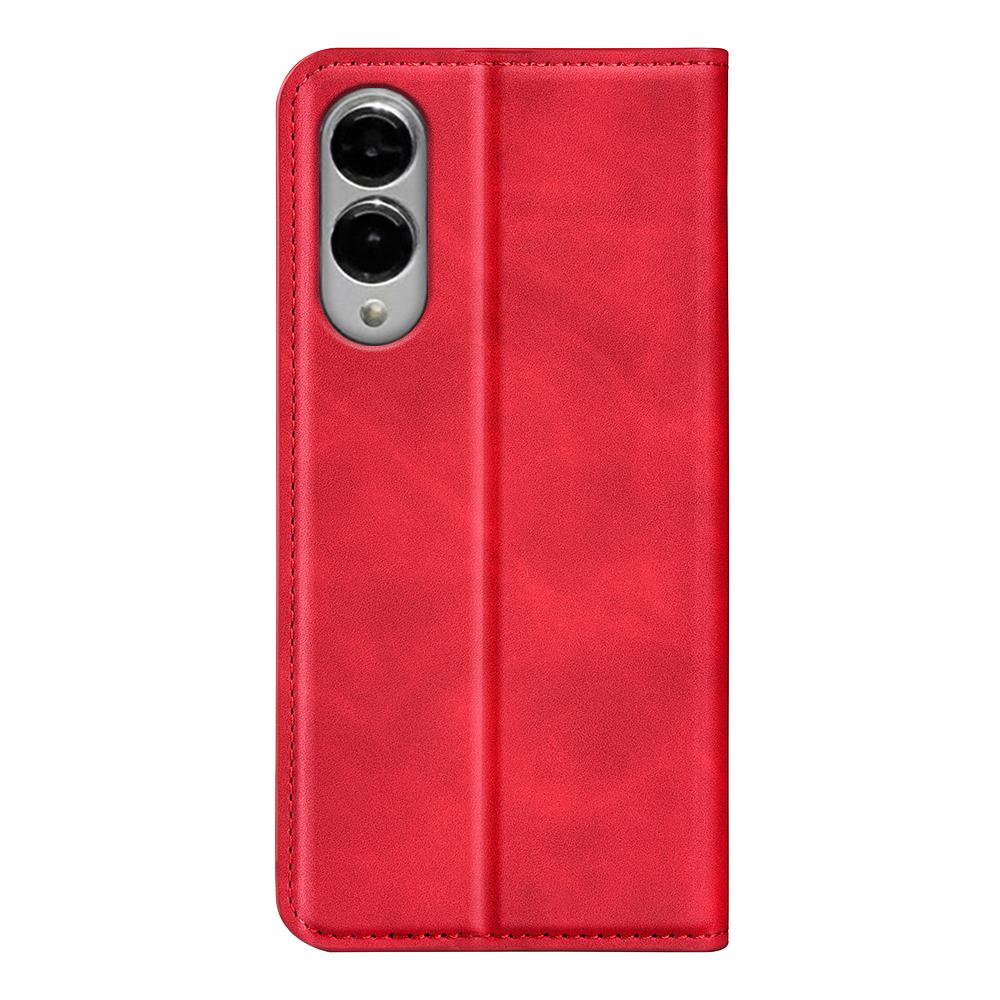 For Samsung Galaxy S25 Edge 5G Retro-skin Magnetic Suction Leather Phone Case(Red)