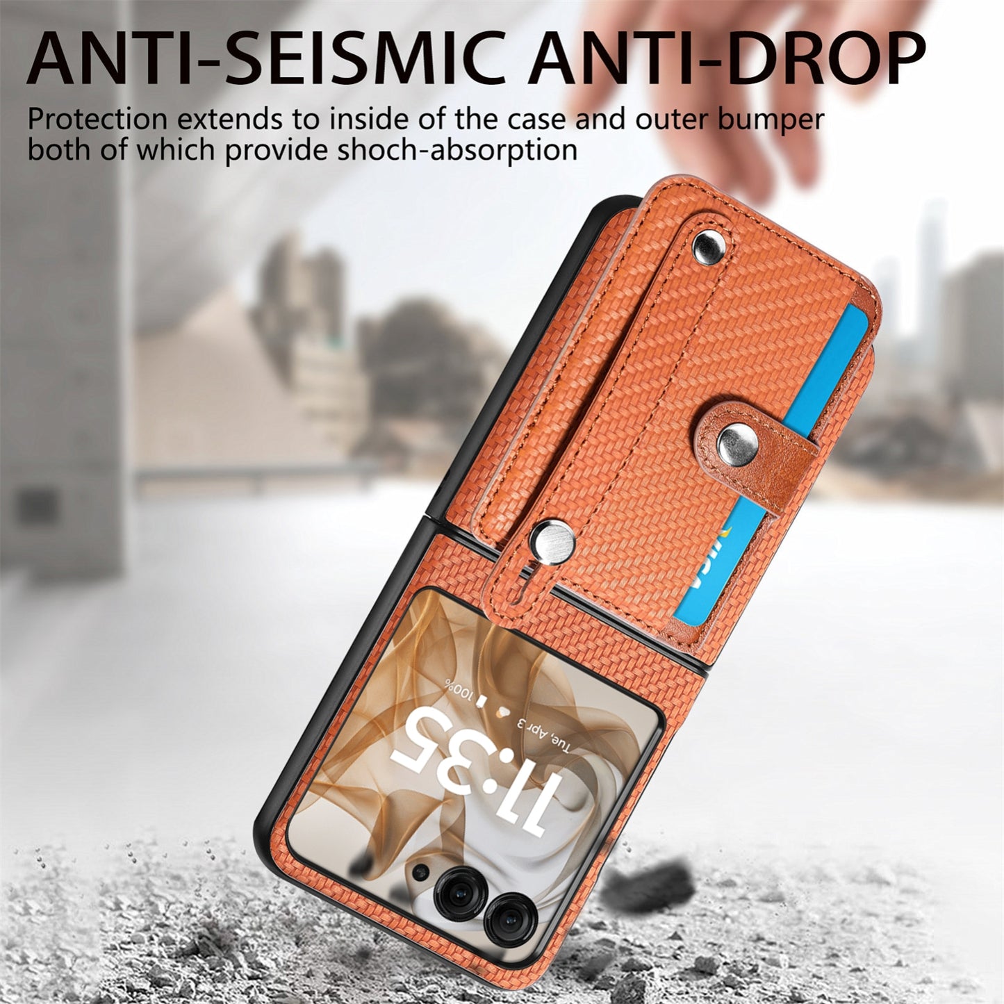 For Motorola Razr 50 Ultra Wristband Kickstand Card Wallet Back Cover Phone Case(Brown)