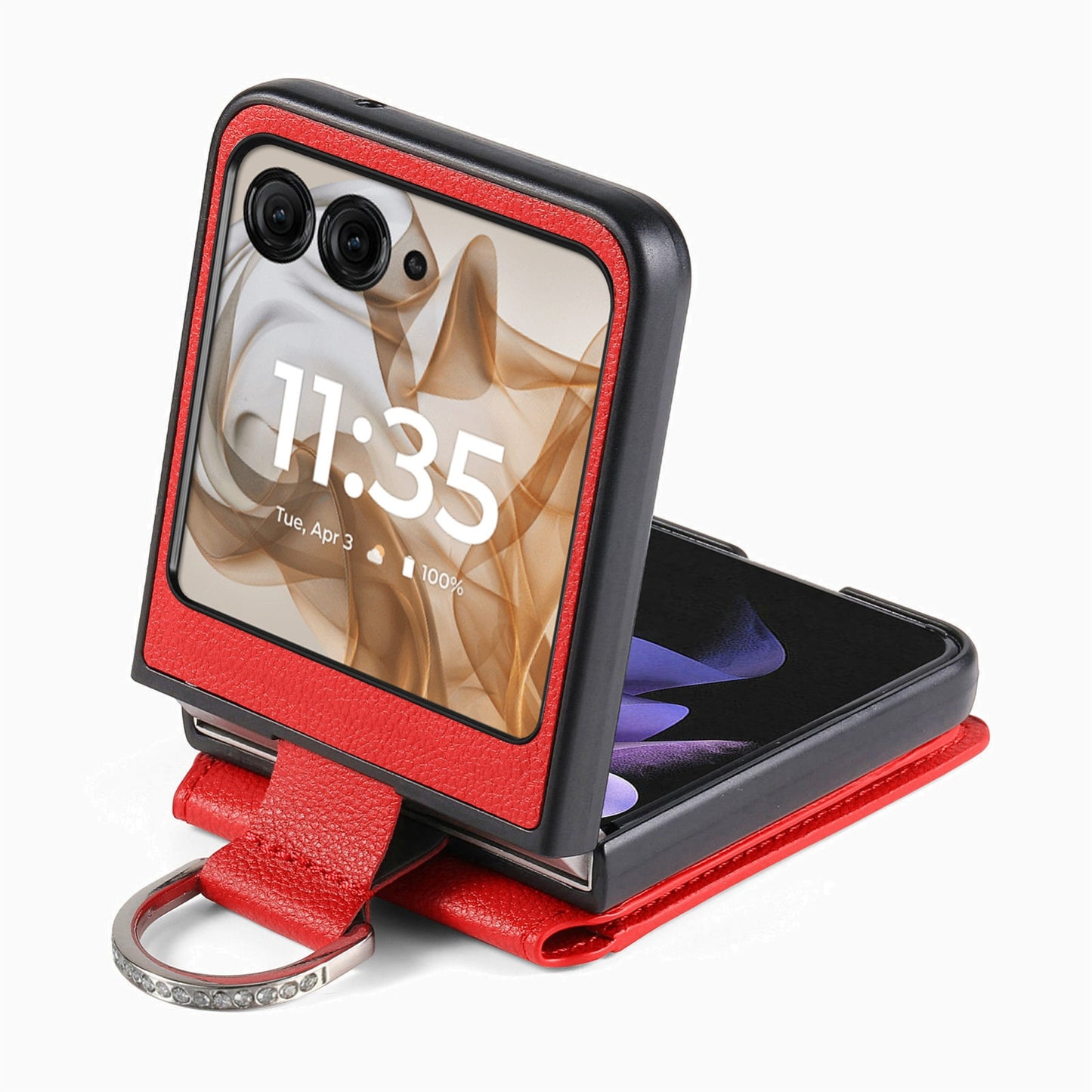 For Motorola Razr 50 Ultra Litchi Texture Leather Ring Wallet Phone Case(Red)