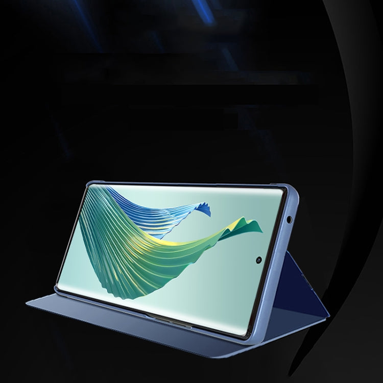 For Honor X50 Plated Mirror Horizontal Flip Leather Phone Case with Holder(Black)