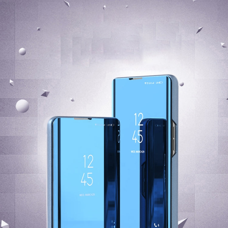 For Honor X9b Plated Mirror Horizontal Flip Leather Phone Case with Holder(Blue)
