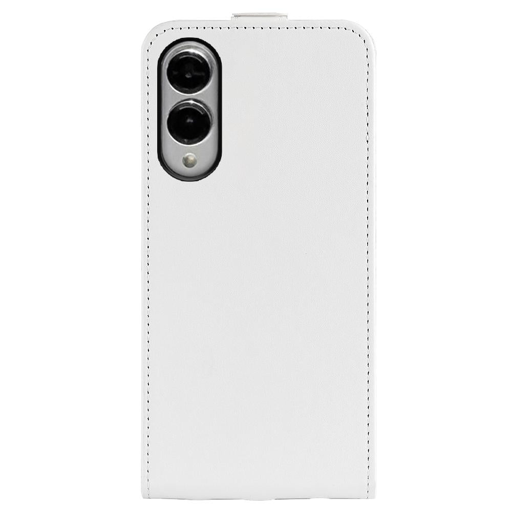 For Samsung Galaxy S25 Edge 5G R64 Texture Vertical Flip Leather Phone Case(White)