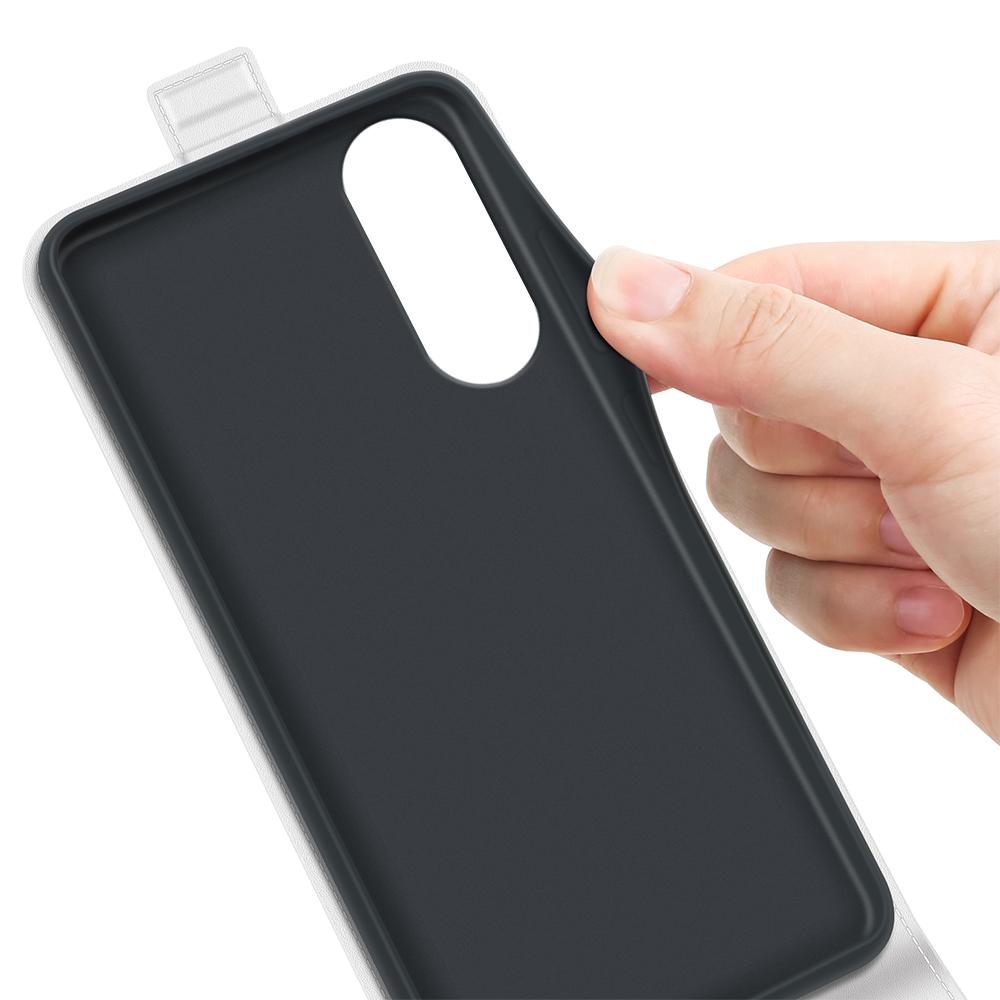 For Samsung Galaxy S25 Edge 5G R64 Texture Vertical Flip Leather Phone Case(White)