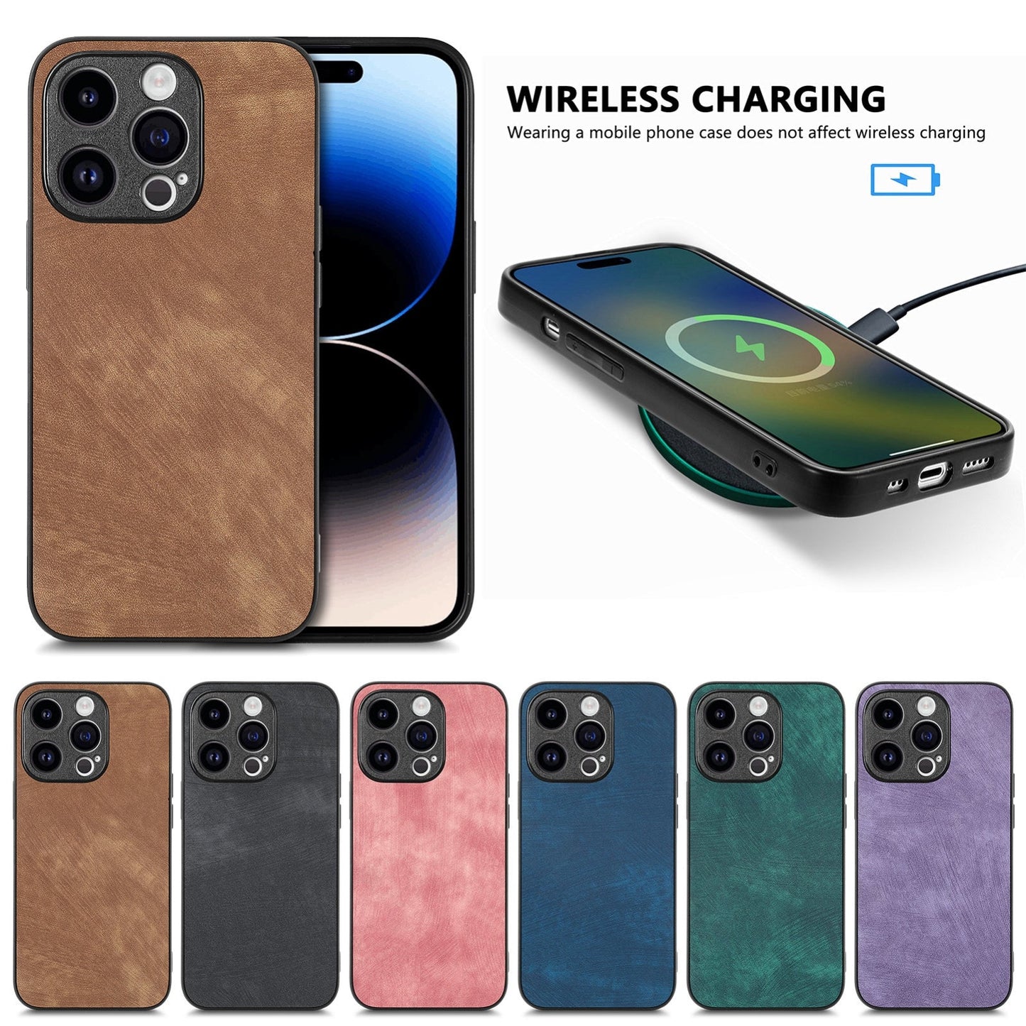 For iPhone 16e Vintage Leather PC Back Cover Phone Case(Pink)