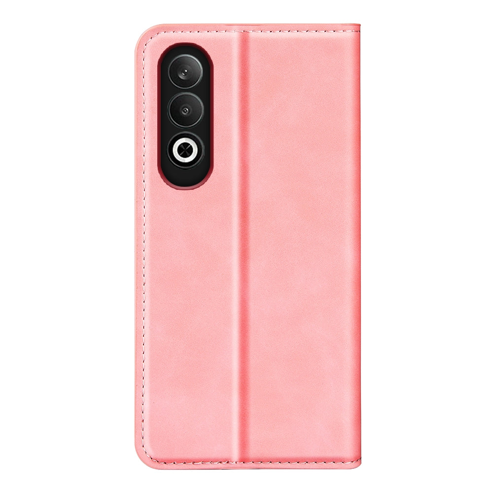 For OPPO K12 Retro-skin Magnetic Suction Leather Phone Case(Pink)