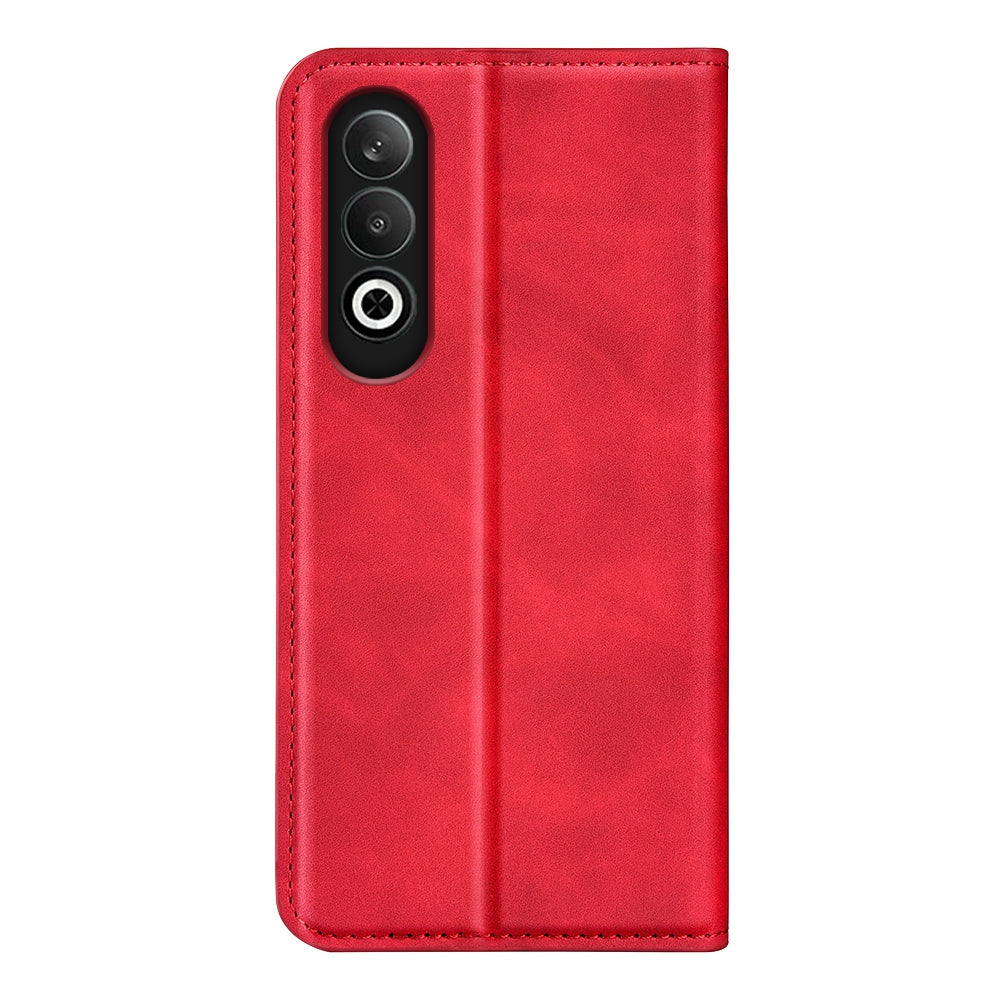 For OPPO K12 Retro-skin Magnetic Suction Leather Phone Case(Red)