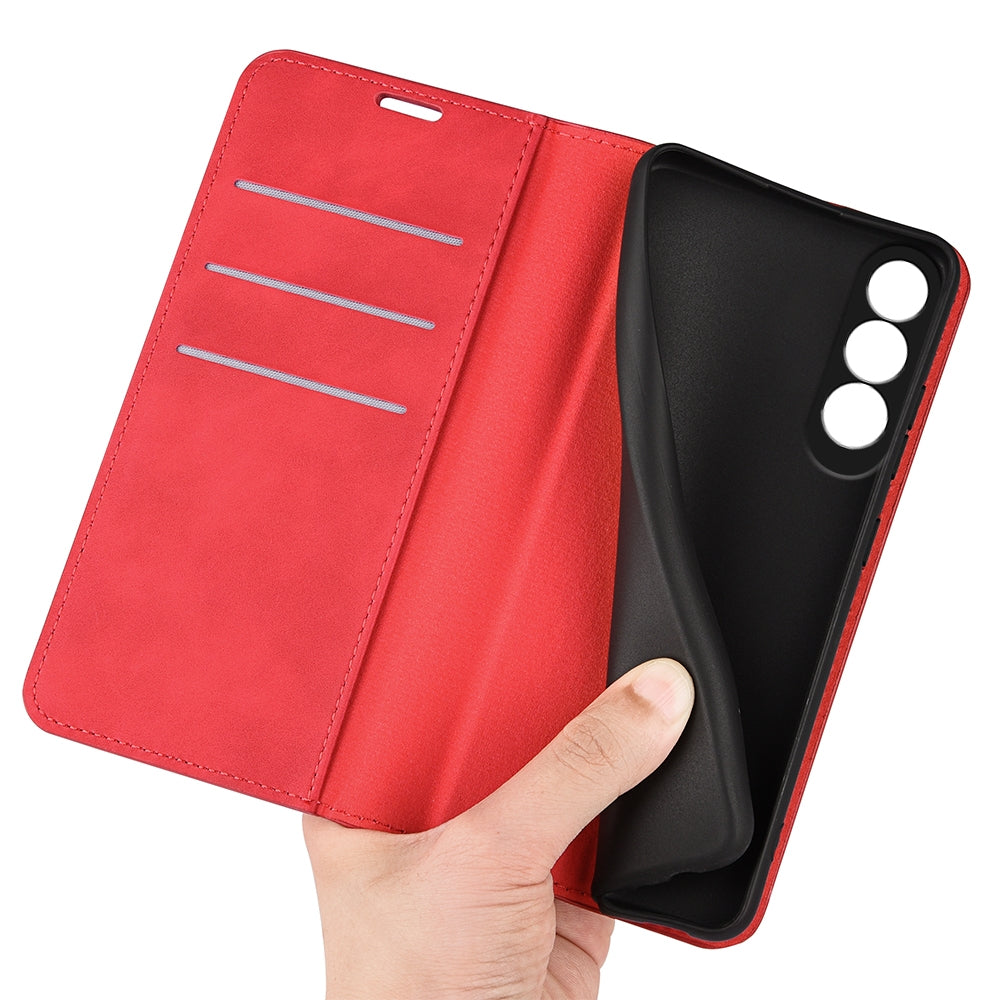 For OPPO K12 Retro-skin Magnetic Suction Leather Phone Case(Red)