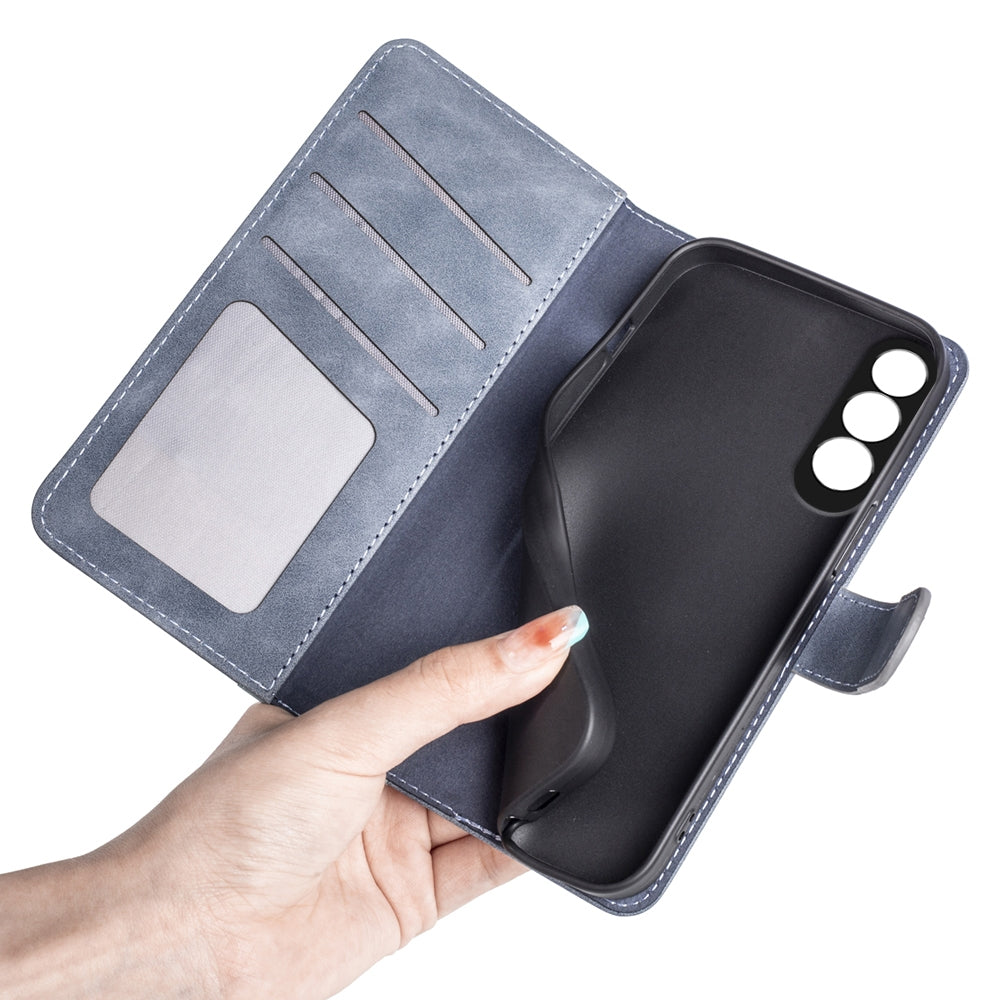For OPPO K12 Stitching Horizontal Flip Leather Phone Case(Blue)