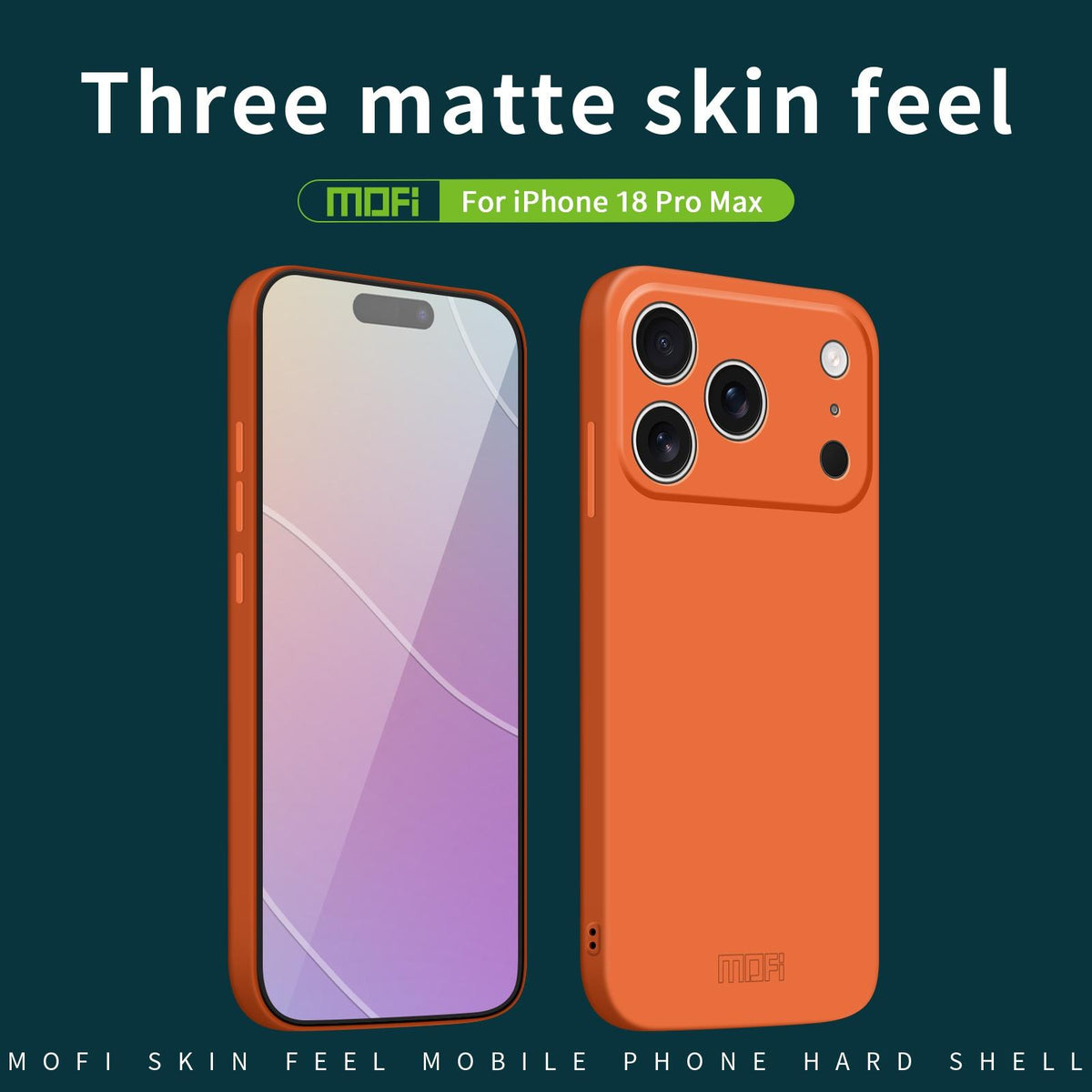 Compatible with iPhone 18 Pro Max MOFI Qin Series Skin Feel All-inclusive PC Phone Case - Orange