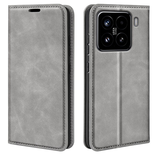 For Xiaomi 15 Retro-skin Magnetic Suction Leather Phone Case(Grey)
