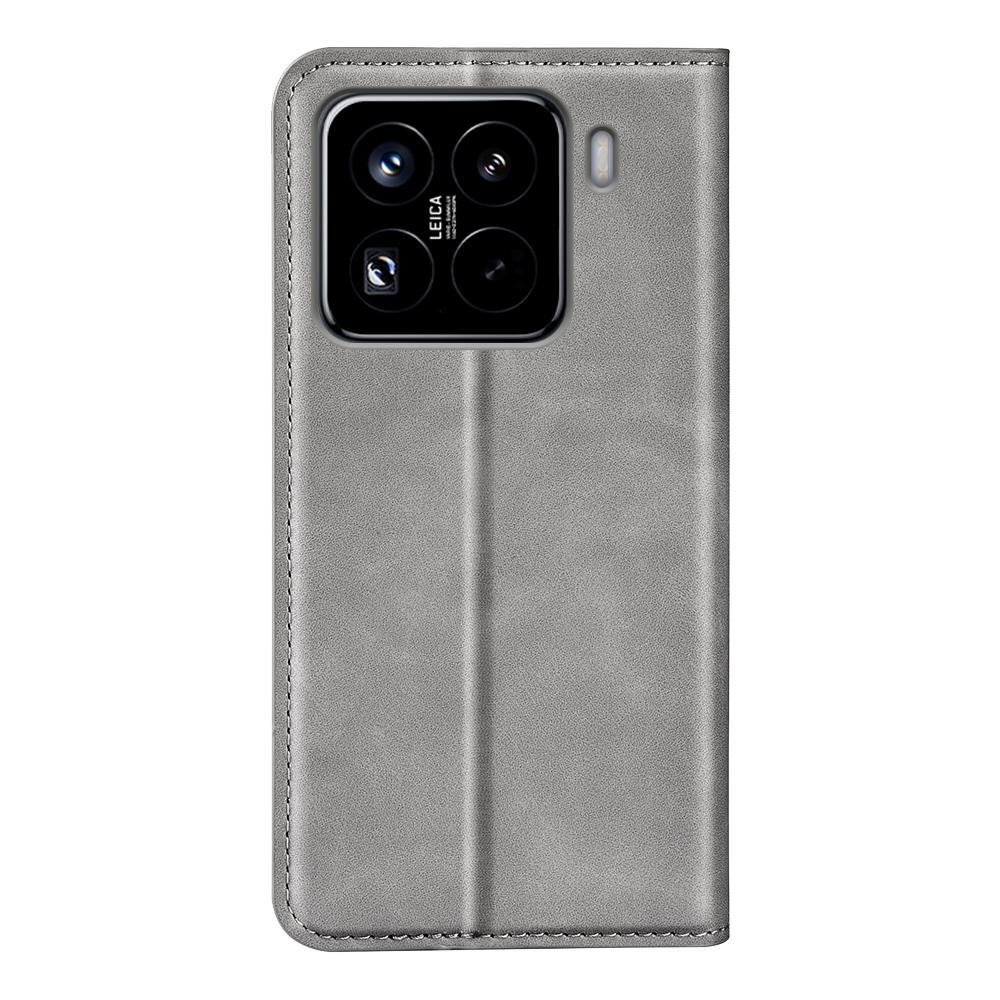 For Xiaomi 15 Pro Retro-skin Magnetic Suction Leather Phone Case(Grey)