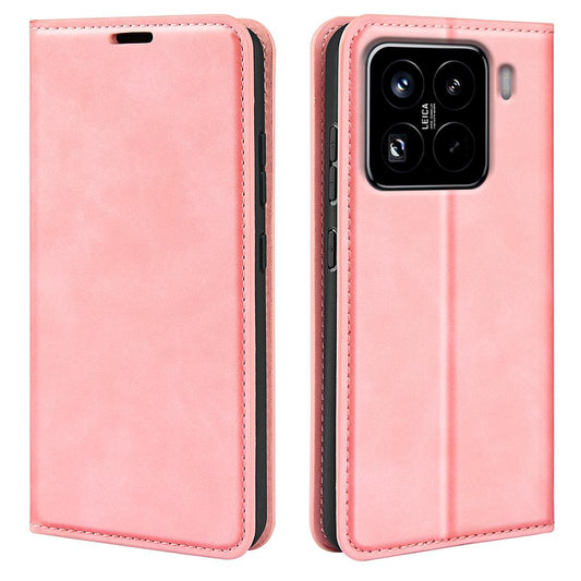For Xiaomi 15 Pro Retro-skin Magnetic Suction Leather Phone Case(Pink)