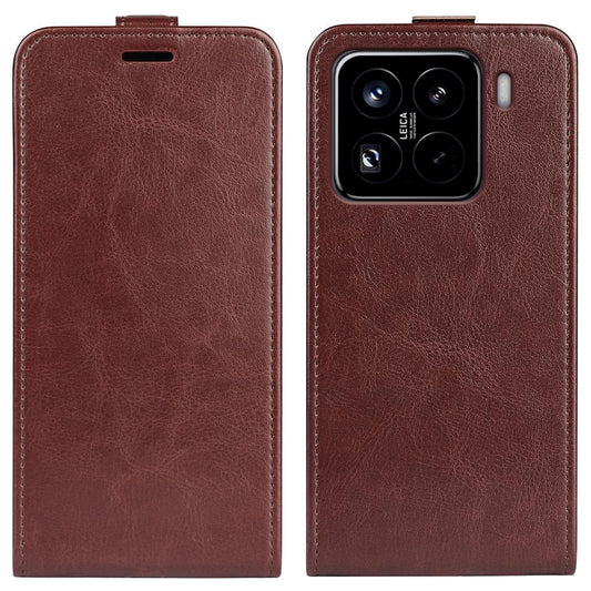 For Xiaomi 15 Pro R64 Texture Single Vertical Flip Leather Phone Case(Brown)