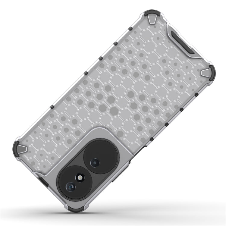 For Honor X7b Shockproof Honeycomb Phone Case(Black)