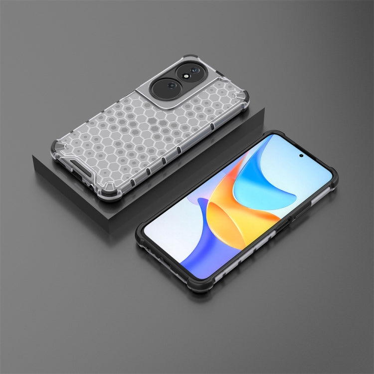 For Honor X7b Shockproof Honeycomb Phone Case(White)