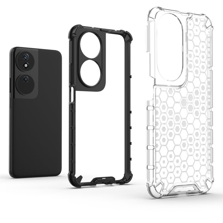 For Honor X7b Shockproof Honeycomb Phone Case(Green)