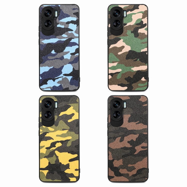 For Honor X6a Retro Camouflage Leather Back Phone Case(Brown)