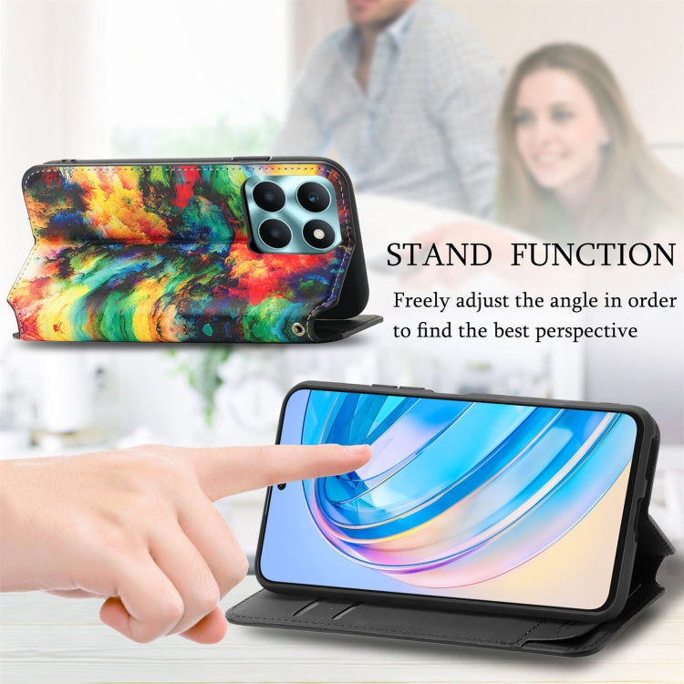 For Honor X6a CaseNeo Colorful Magnetic Leather Phone Case(Colorful Cloud)