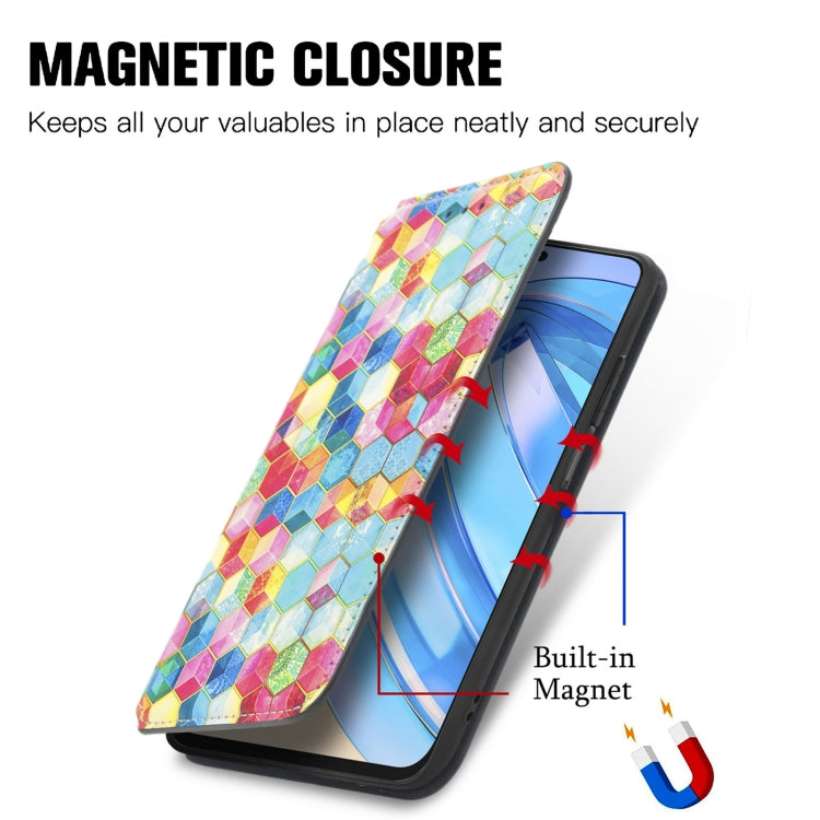 For Honor X6a CaseNeo Colorful Magnetic Leather Phone Case(Colorful Cube)