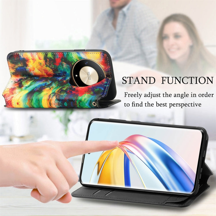 For Honor X9b CaseNeo Colorful Magnetic Leather Phone Case(Colorful Cloud)